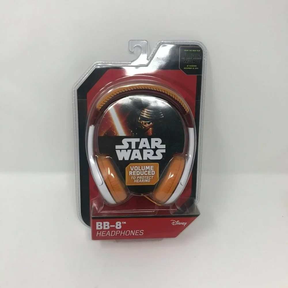 Disney Star Wars BB-8 White and Orange Headphones Volume Reduced - Picture 2 of 5